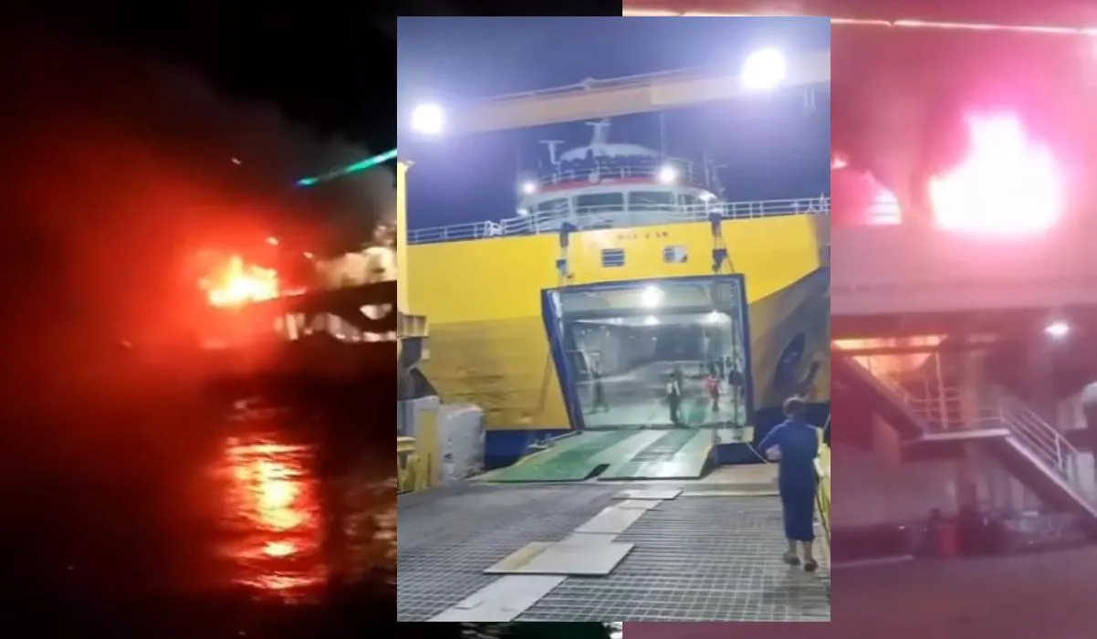 Kebakaran KMP Portlink VII di Pelabuhan Ketapang Banyuwangi, Api Diduga Berasal dari Dek Kapal